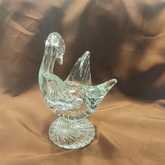 Vintage Murano Art Glass Goose/Swan w/Air Bubbles Heavy - Picture 5 of 15